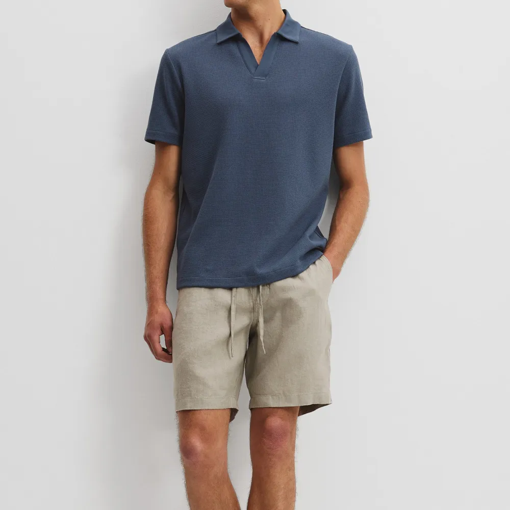 Men's Waffle Knit Polo Shirt