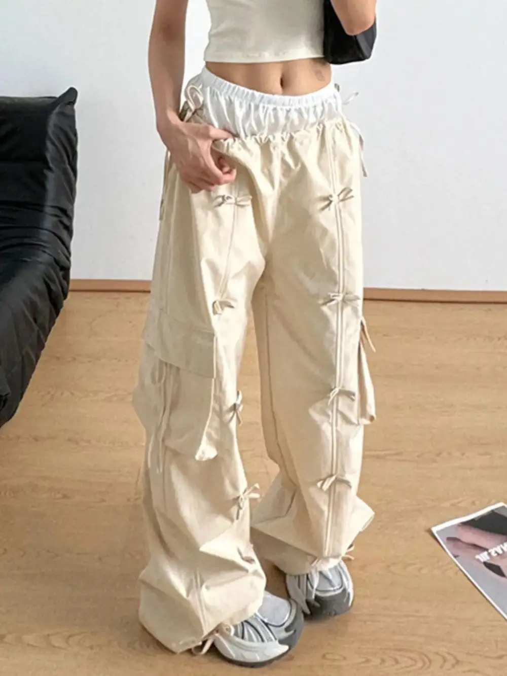 Elastic Waist Drawstring Pocketed Everyday Cargo Pants