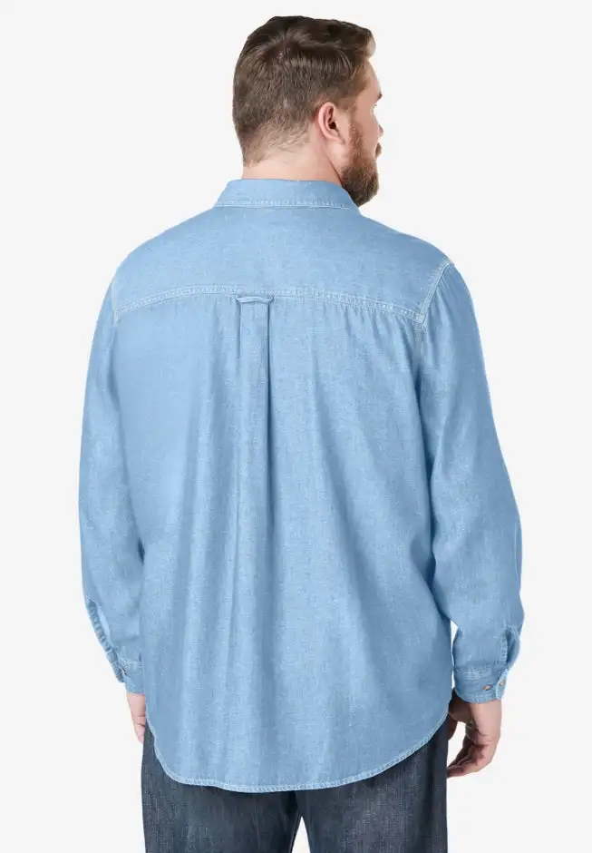 Long Sleeve Denim and Twill Shirt