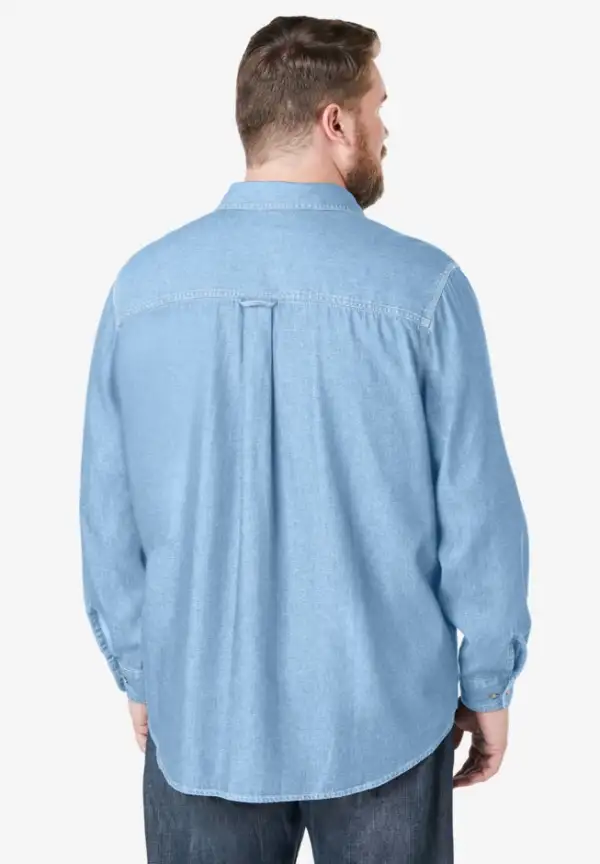 Long Sleeve Denim and Twill Shirt