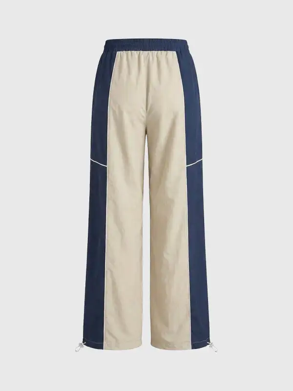 Striped Contrast-Detail Sweatpants
