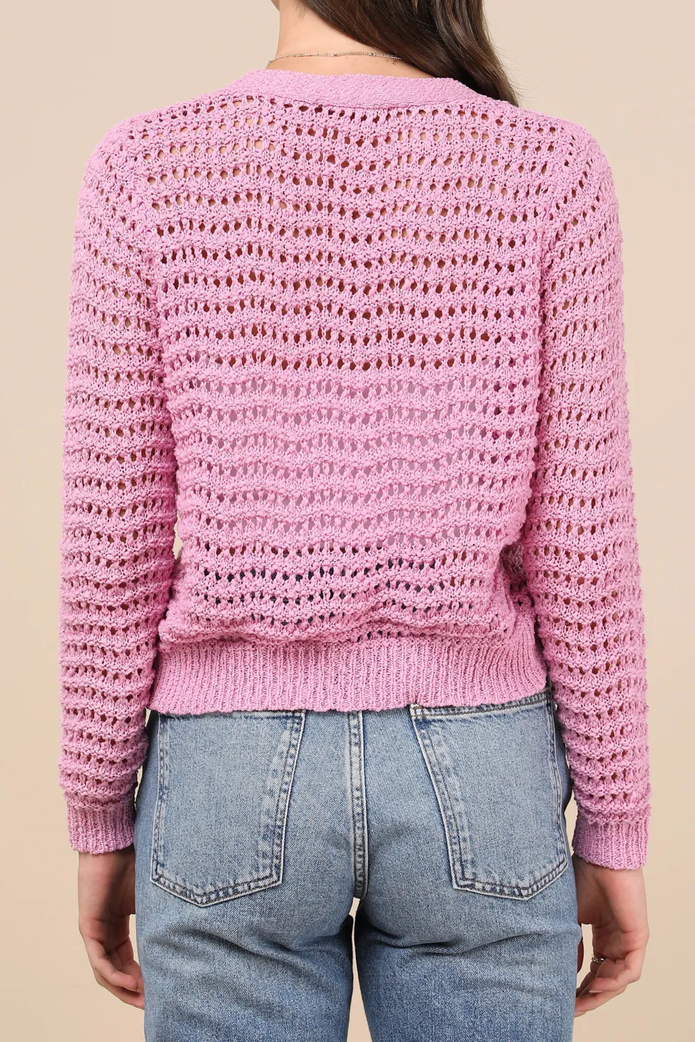Loose Knit Button-Up Cardigan Sweater