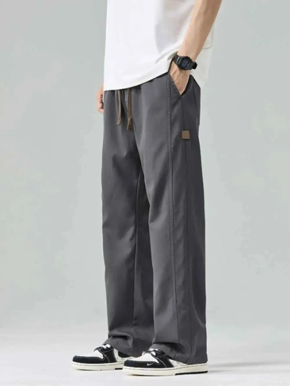 Everyday Casual Drawstring Wide Leg Pants
