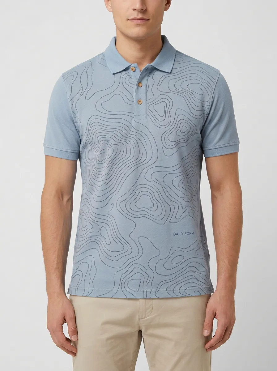 Refined Topographic Men's Polo Shirt