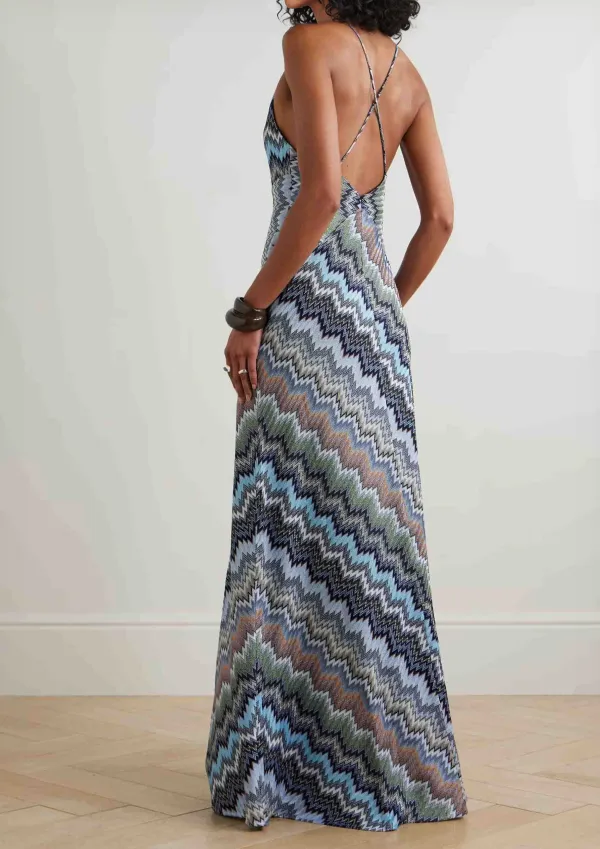 Casual Halter Neck Print Maxi Dress