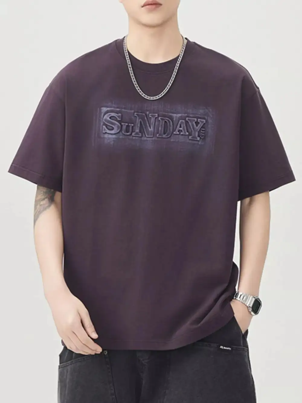 Clean Look Letter Round Neck Short Sleeve T-Shirt