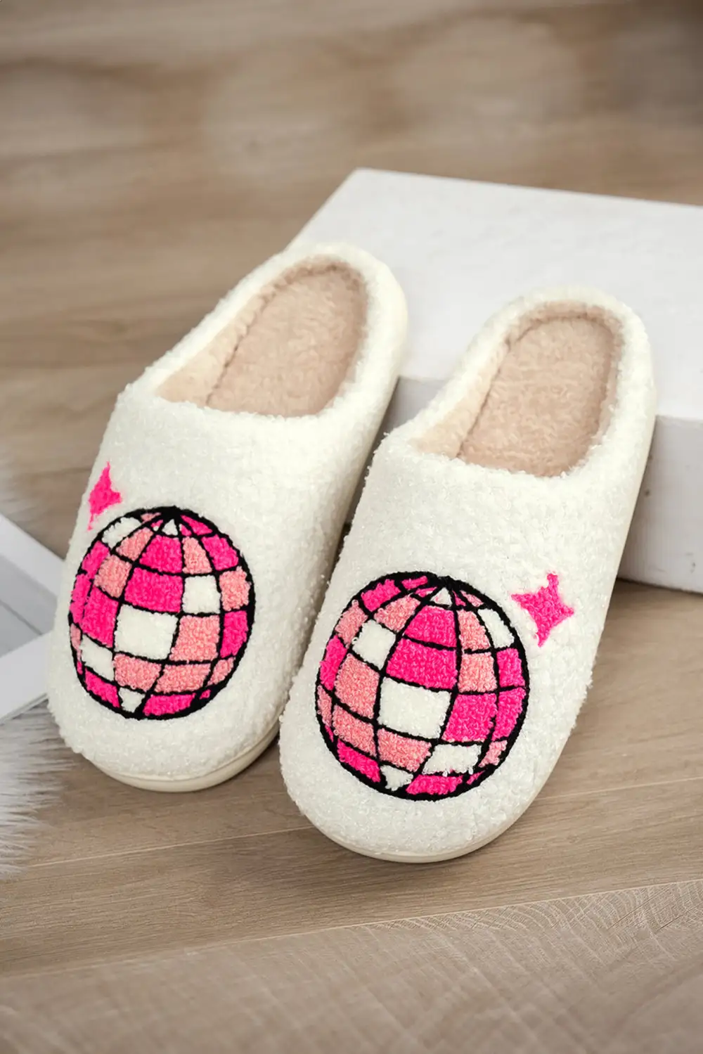 Disco Ball Plush House Slippers