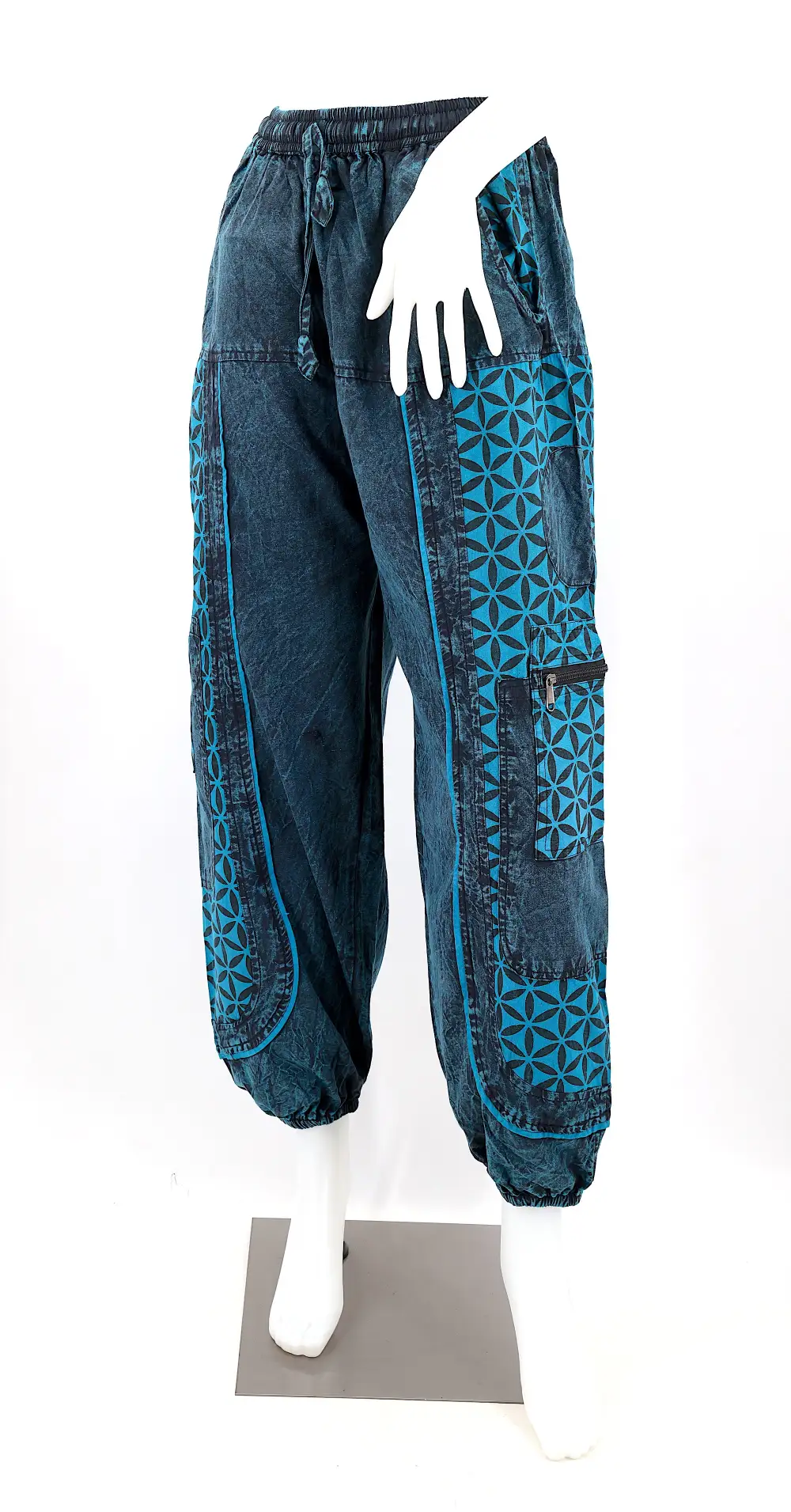 Women's Easy Fit Harem Patchwork Drawstring Pants