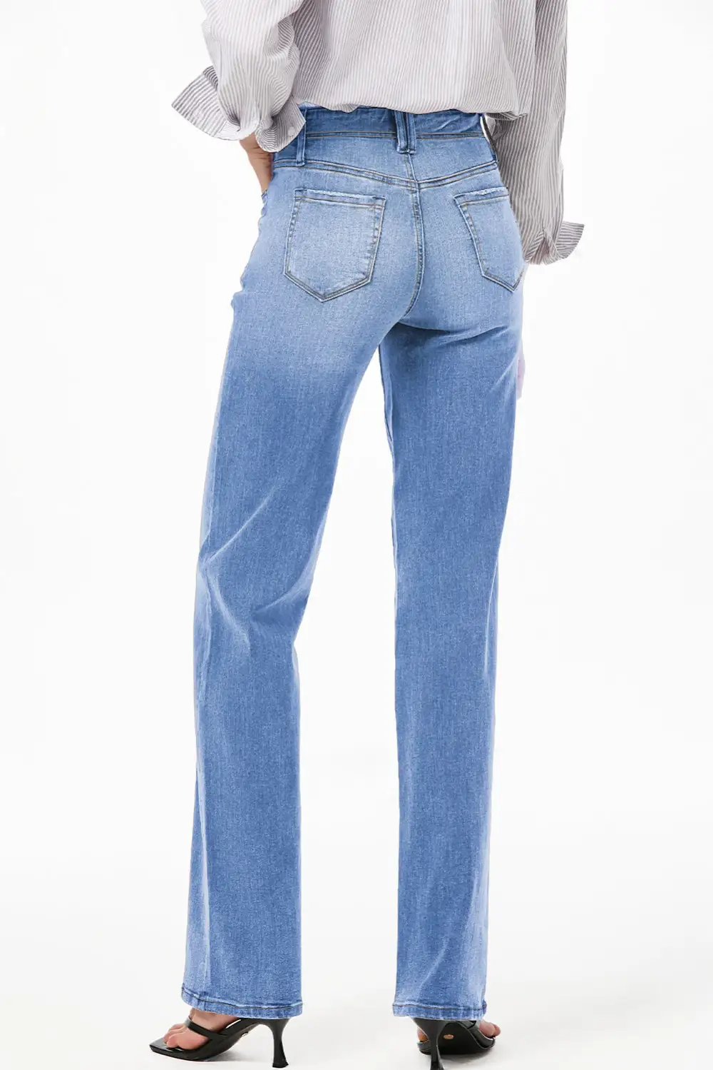 High-Waist Relaxed Cropped Straight Leg Jeans