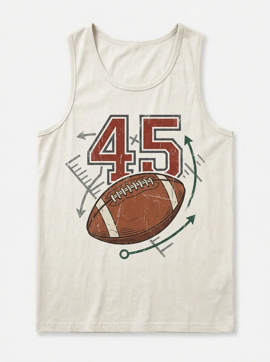 Men's American Football Fan Number 45 Playbook Printed Tank Top