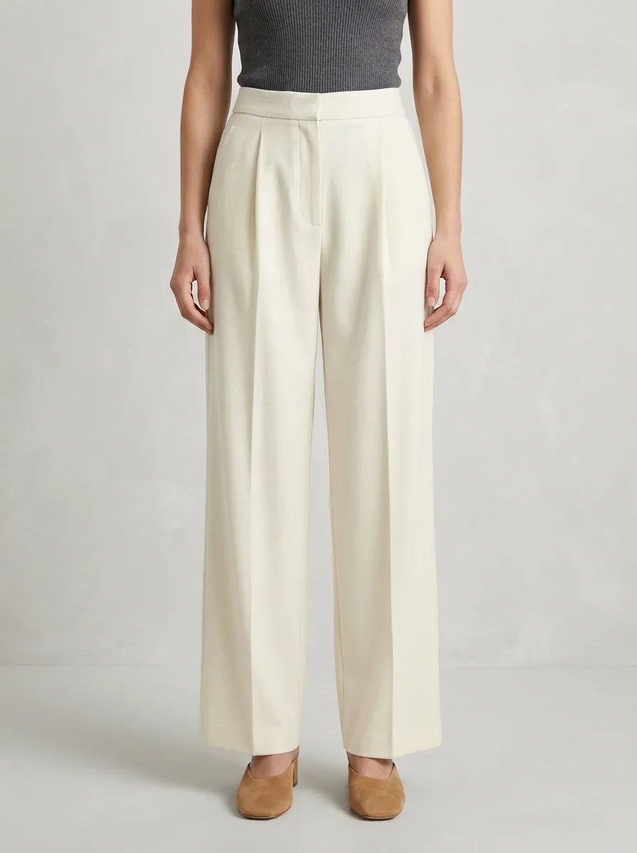 Modern Form Pleated Wide-Leg Trousers
