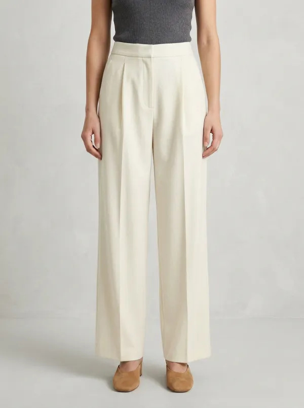 Modern Form Pleated Wide-Leg Trousers