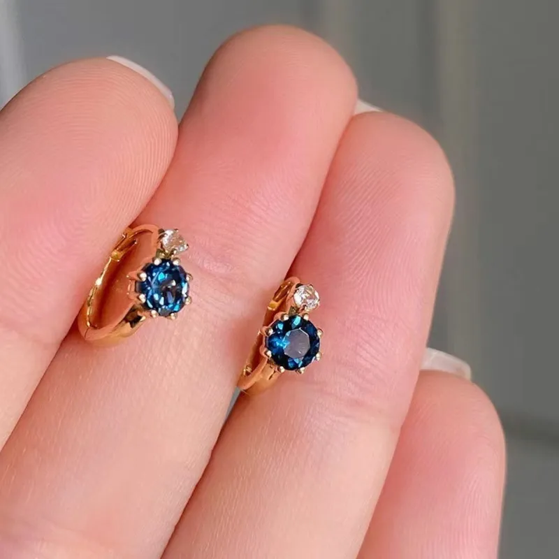 925 Sterling Silver Zircon Hoop Earrings