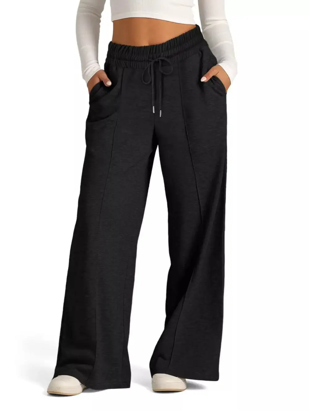 Wide Leg Drawstring Relaxed Fit Pocketed Pants