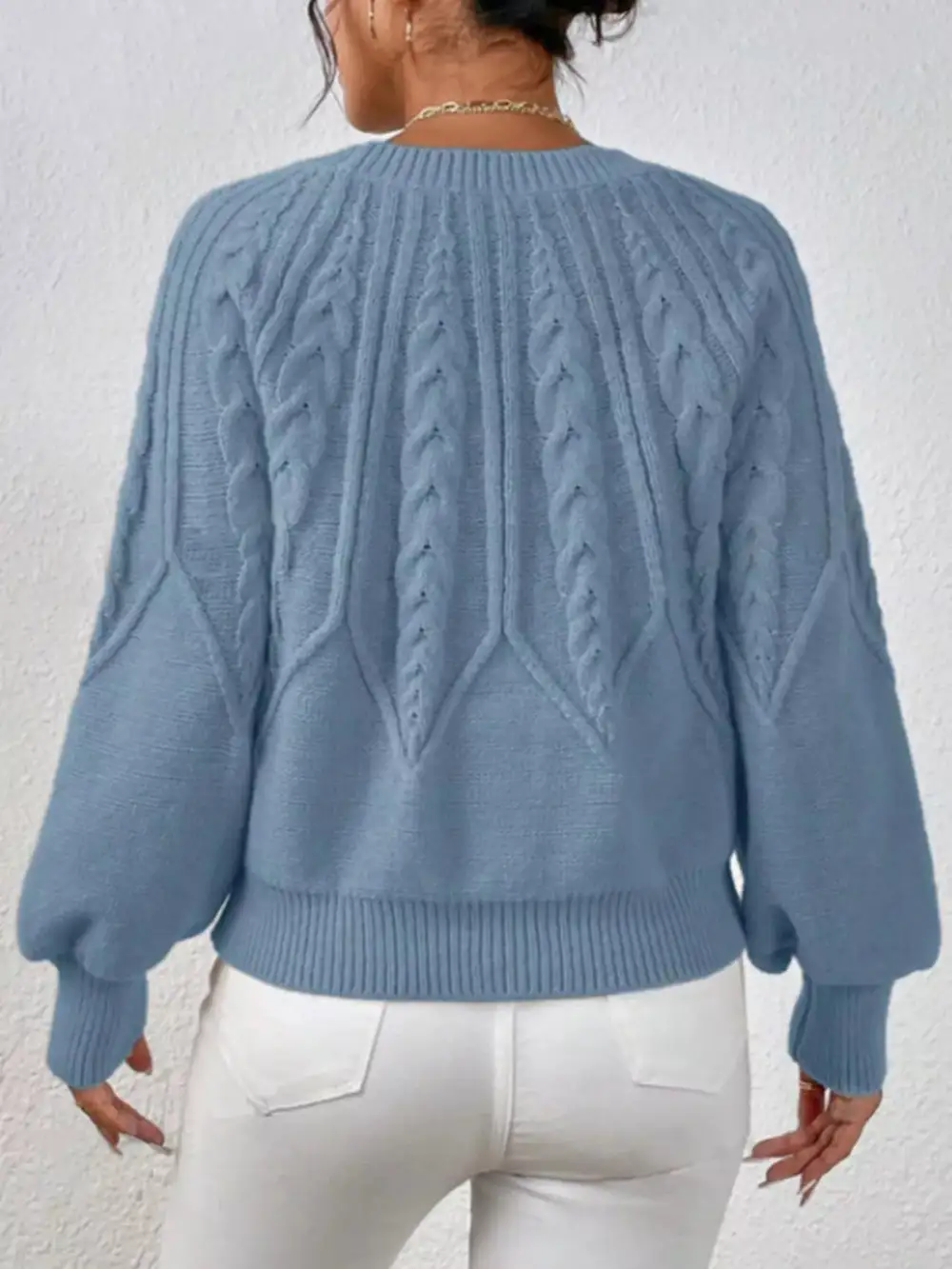 Essential Long Sleeve Cable Knit Sweater
