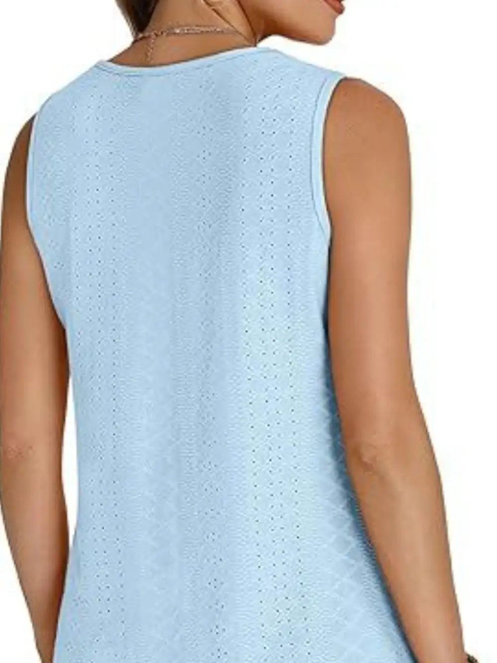 Eyelet V Neck Tank