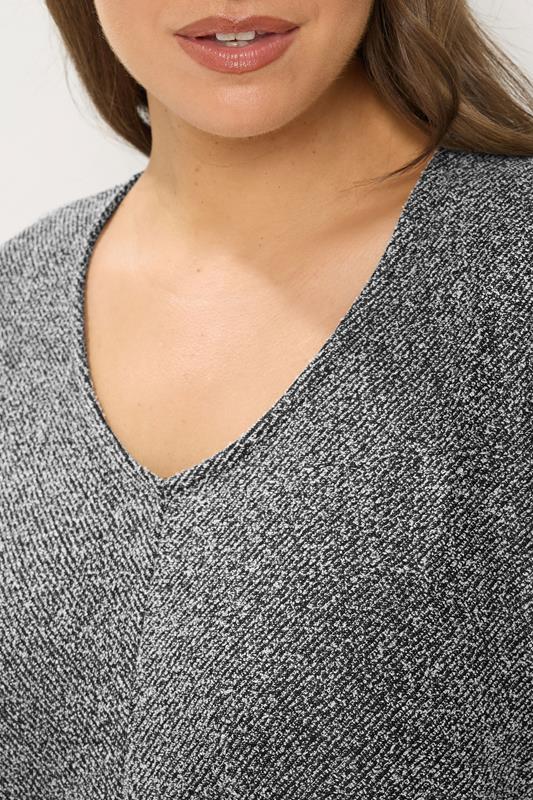 Charcoal Grey Textured Knit Top & Trousers Set detail 2