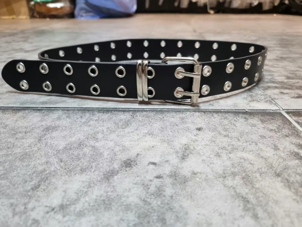 Silver Buckle Genuine Leather Belt