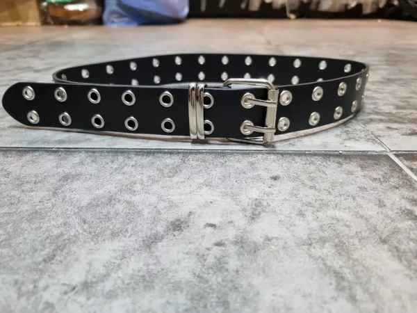 Silver Buckle Genuine Leather Belt