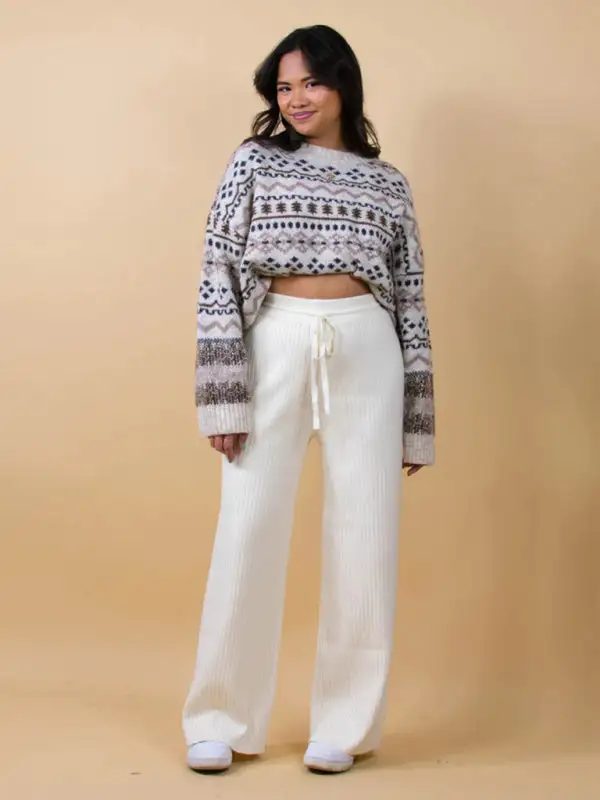 Drawstring Loose Lace Straight Trousers Pants