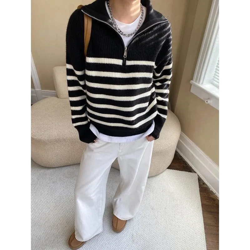Comfort Half Zip Ribbed Sweater