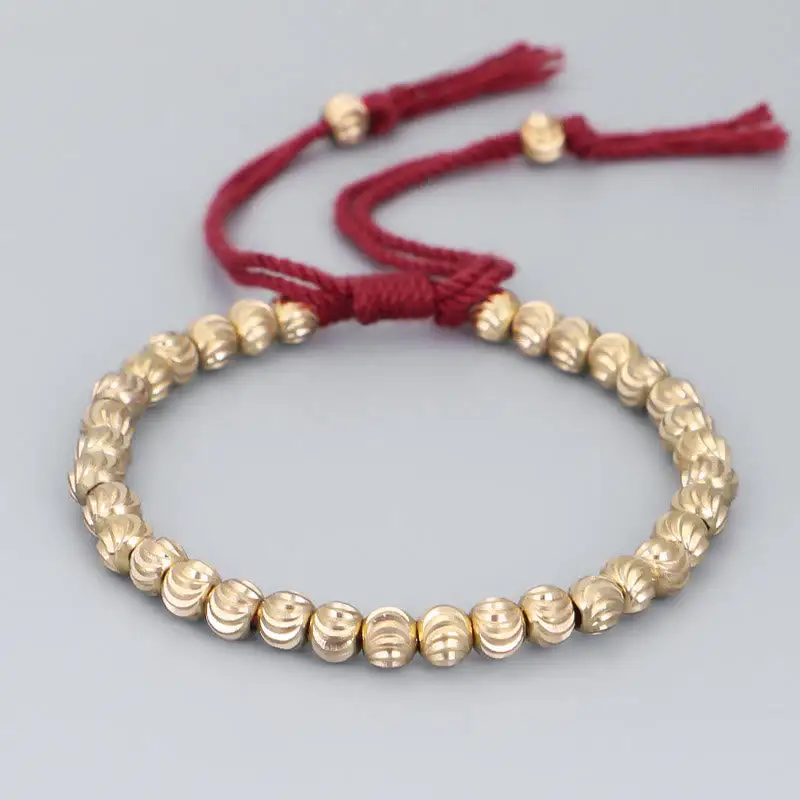 Handmade Copper Bead String Bracelet