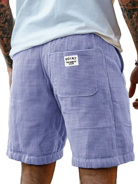 Layered Textured Knit Seamed Detail Shorts