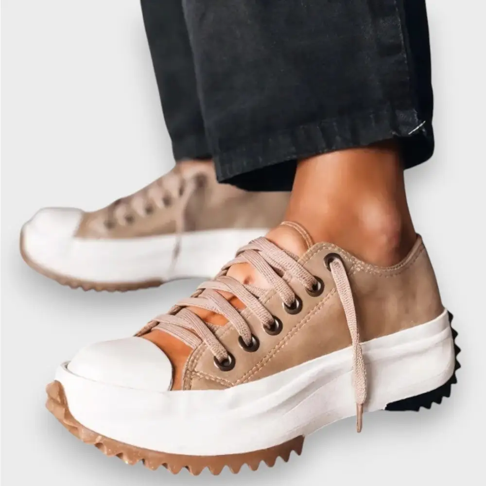 Leather Platform Casual Sneakers