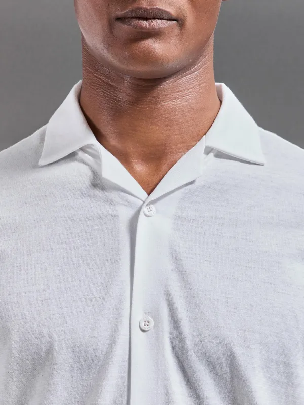 Linen Blend Revere Collar Shirt