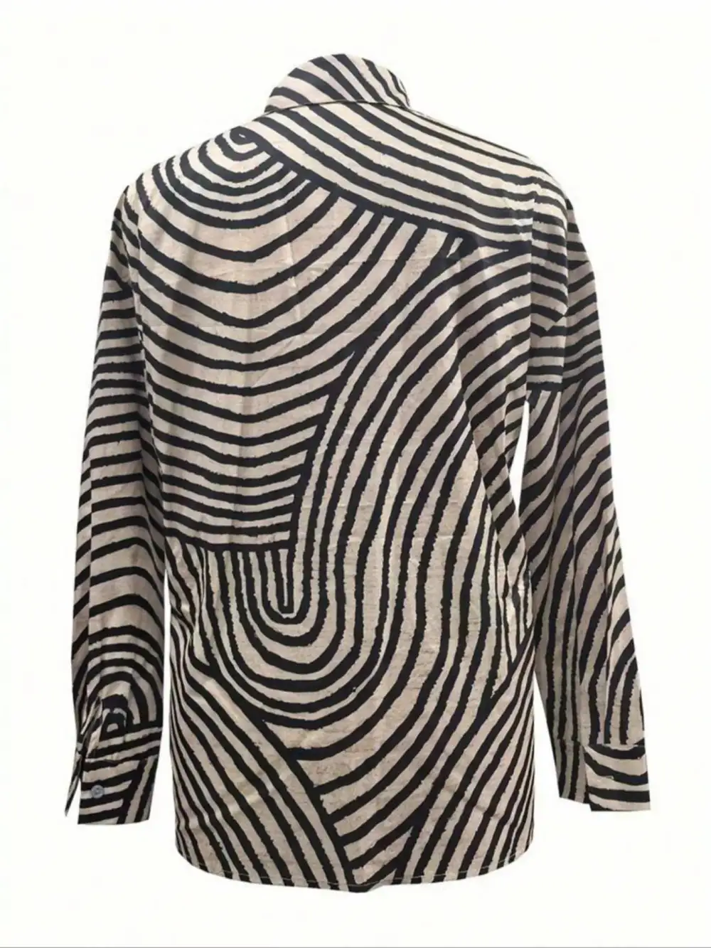 Striped Print Long Sleeve Button Down Shirt