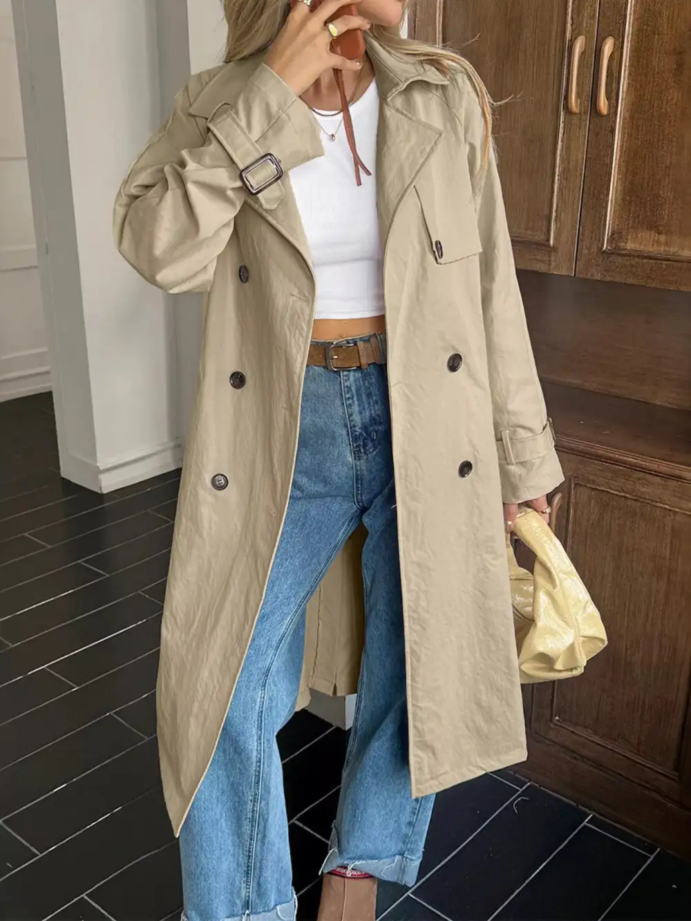 Double-breasted Belted Trench Coat