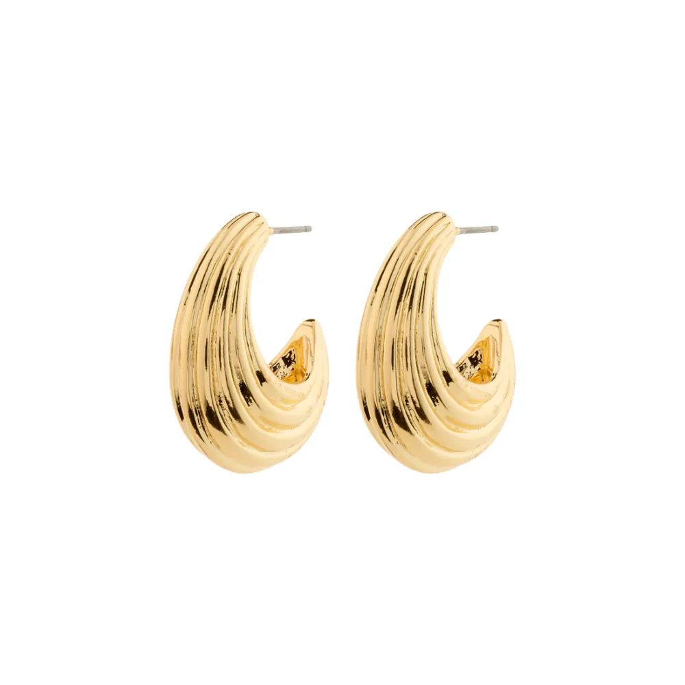 Simple Textured Chunky Hoop Earrings