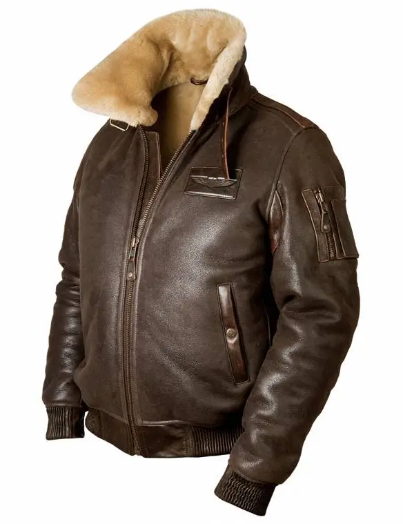 Pocket Front Faux Leather Bomber Jacket