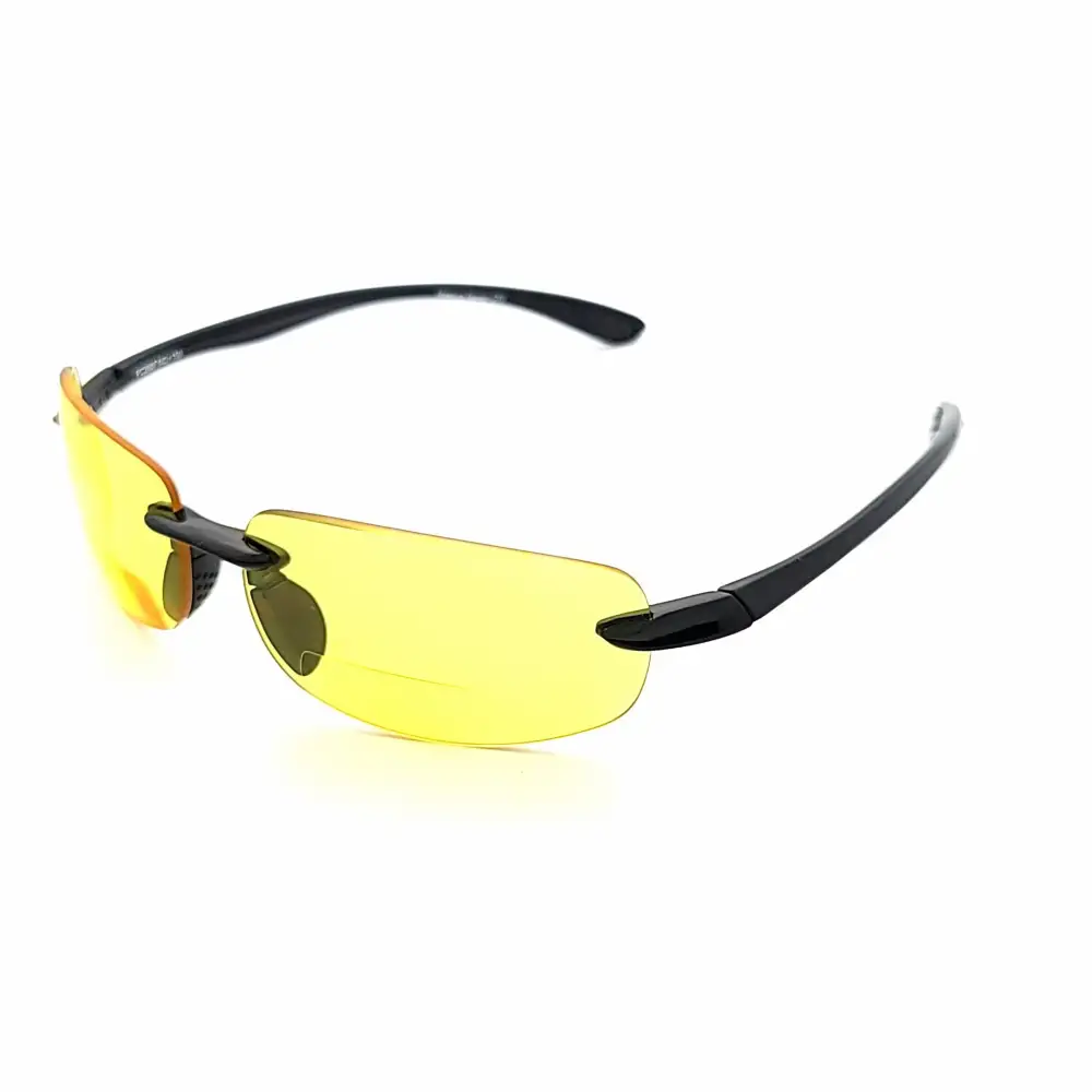 Rimless Bifocal Yellow-Tint Reading Glasses