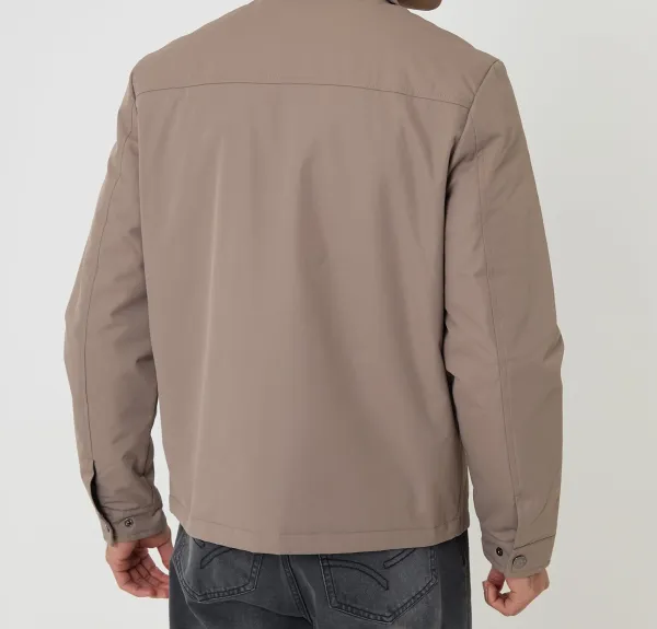 Men's Taupe Water-Resistant Lightweight Zip Jacket