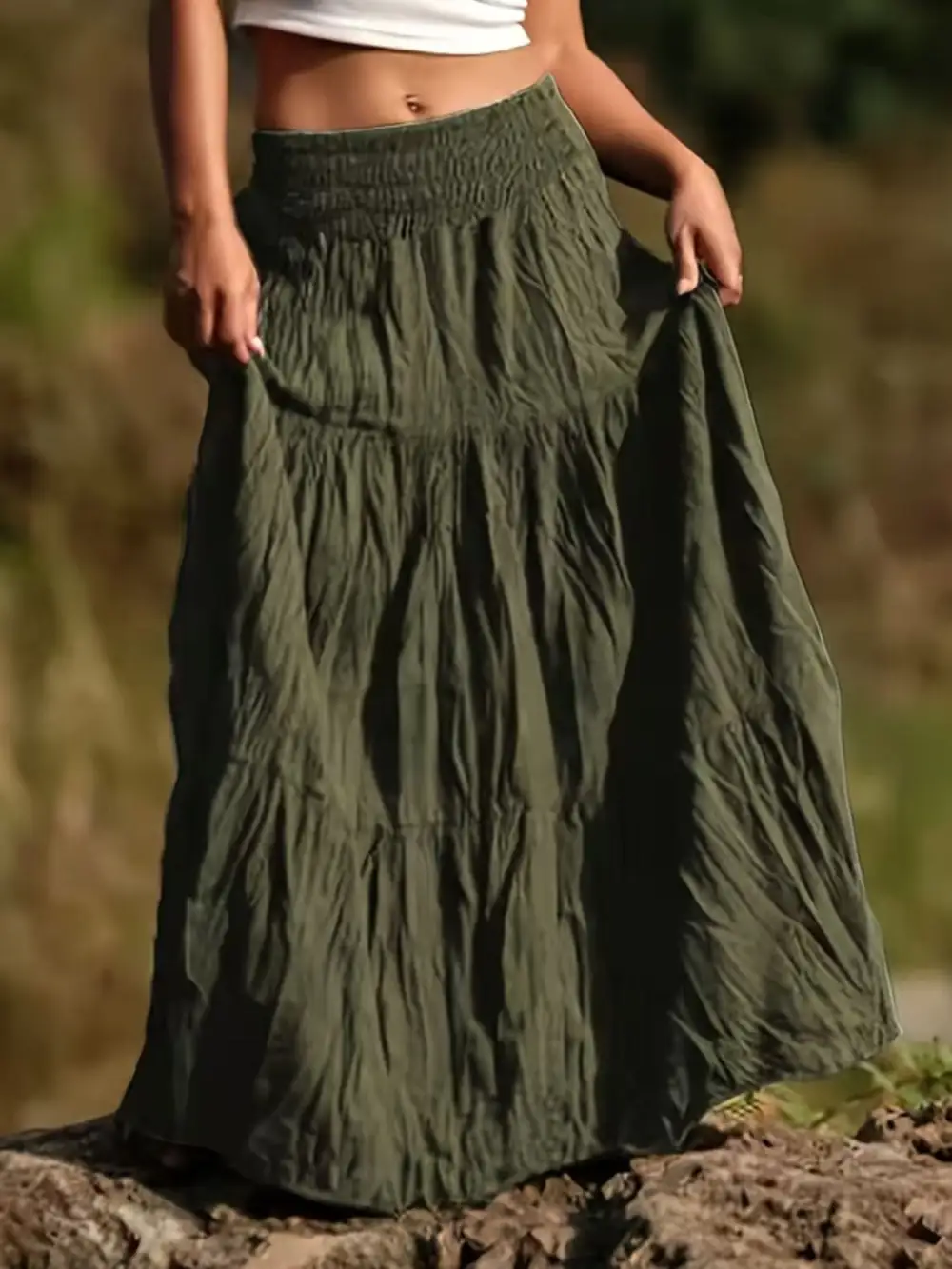 Tiered Maxi Skirt