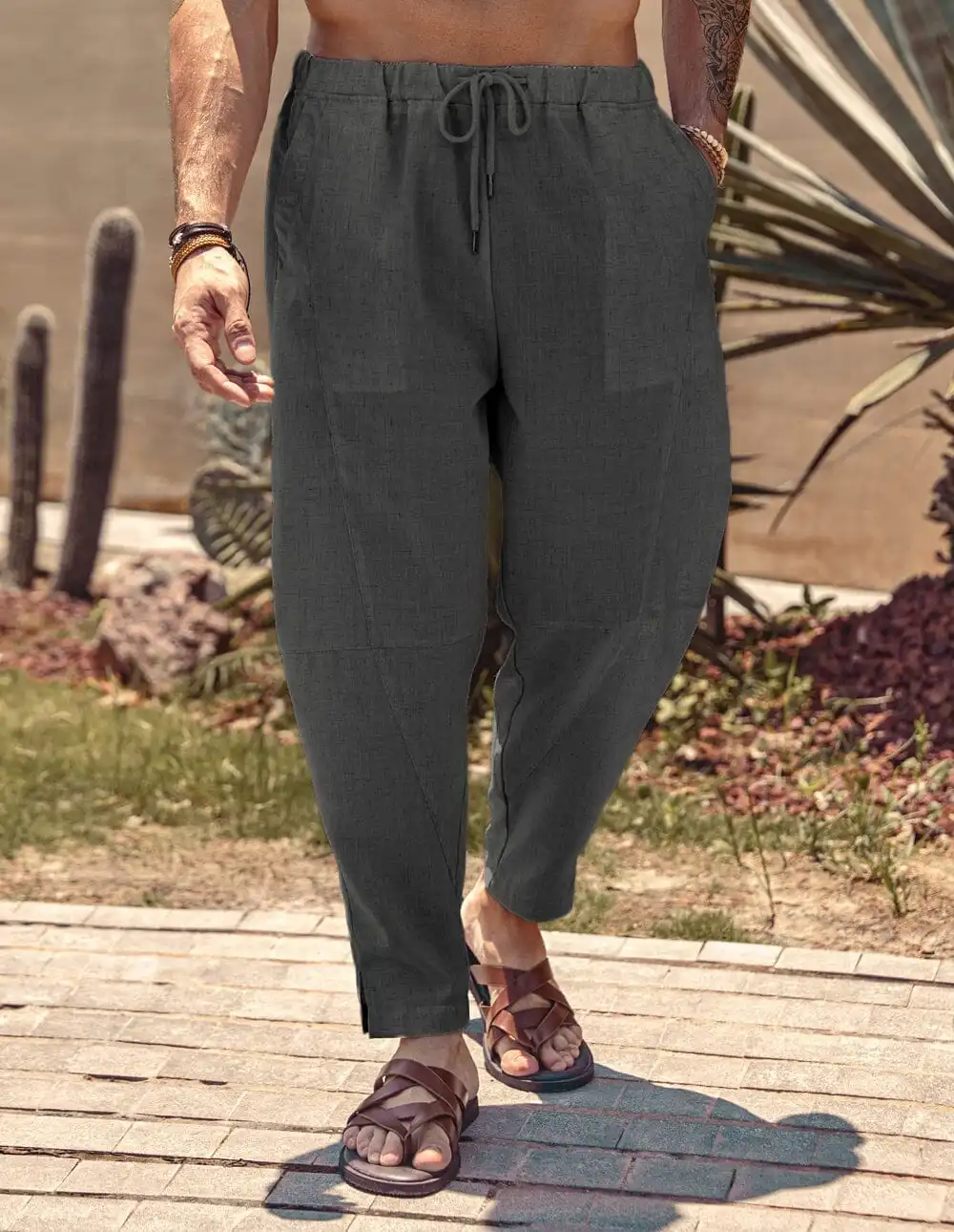 Workwear Drawstring Waist Pants