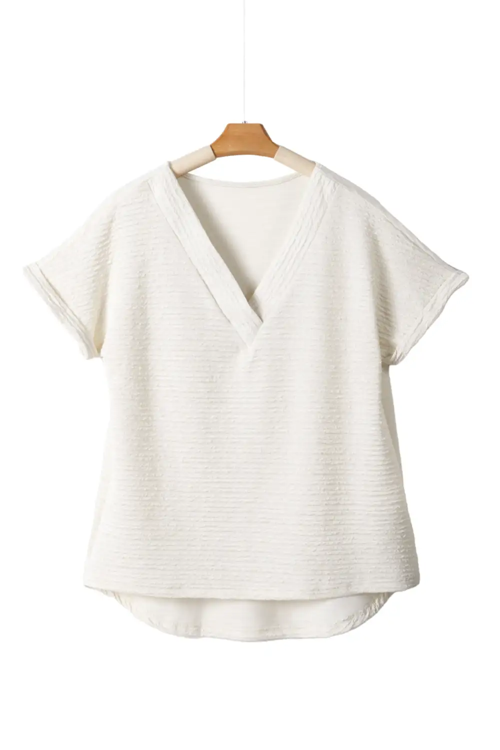 Pale Khaki Textured Wide Sleeve