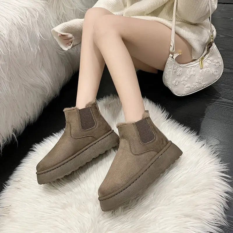 Plush-Lined Warm-Lined Ankle Boots