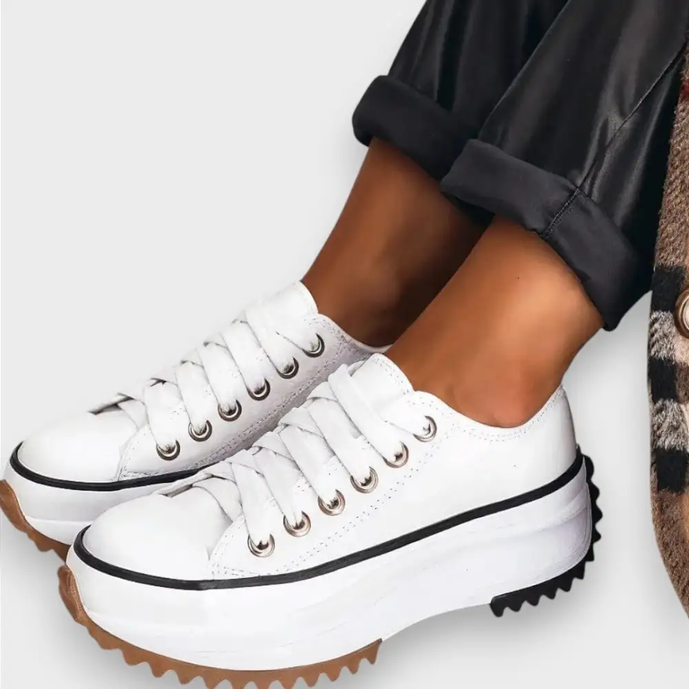 Leather Platform Casual Sneakers