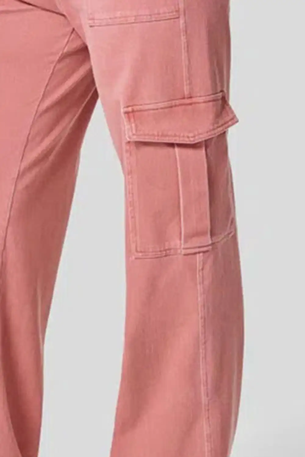 Refined High-Waist Washed Pocketed Stretch Straight Leg Jeans