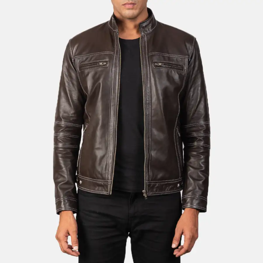 Men's Rugged Modern Biker Leather Jacket