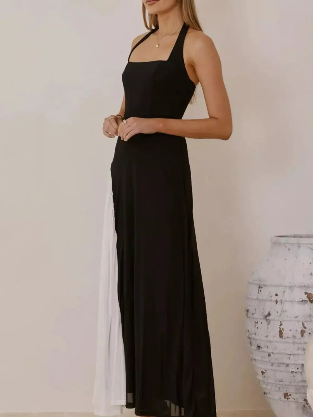 Contrast Maxi Dress