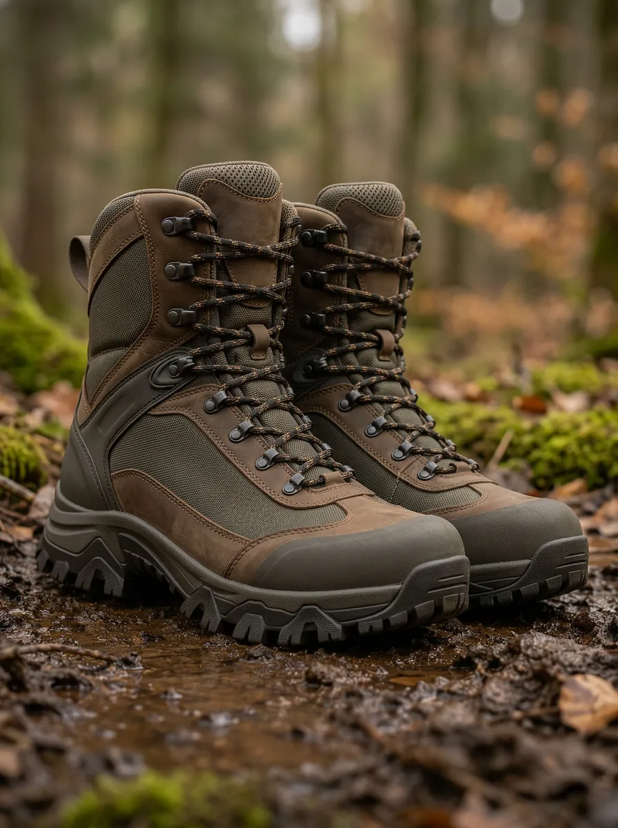 Men's Outdoor Hiking Tactical Brown Printed Boots