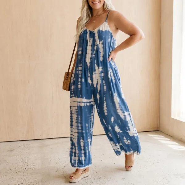 Wide Leg Tie Dye Jumpsuit