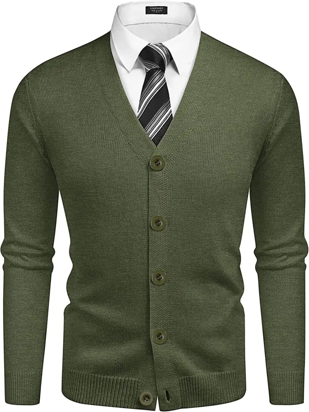 V Neck Lightweight Button Down Knitted Sweater Jeans
