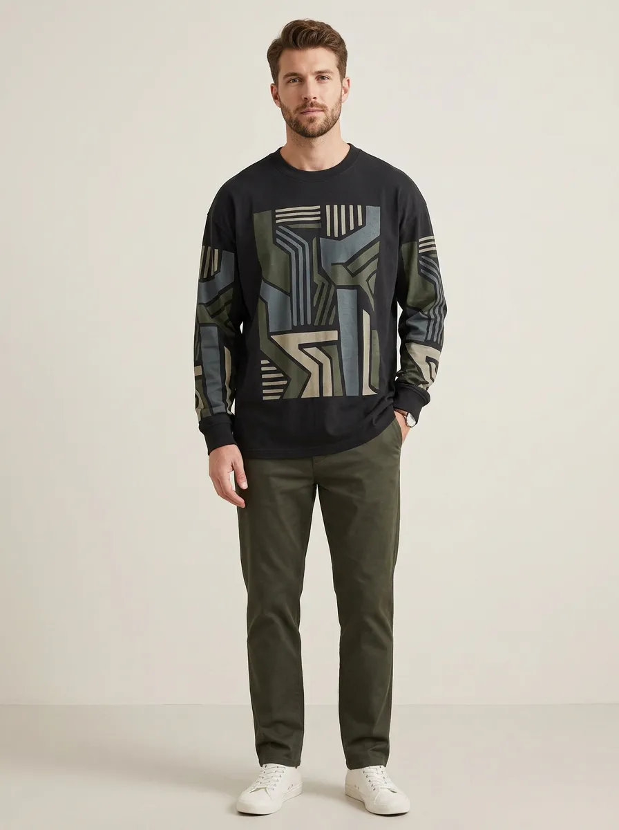 Men's Easy Wear Versatile Fit Long Sleeve Top