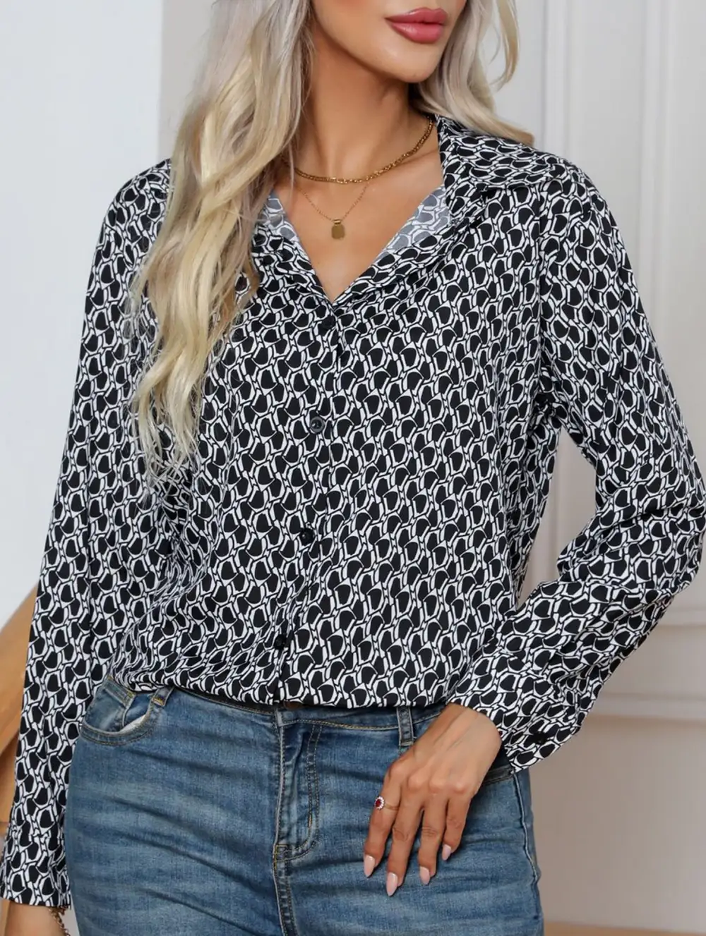 Geometric Print Soft Top