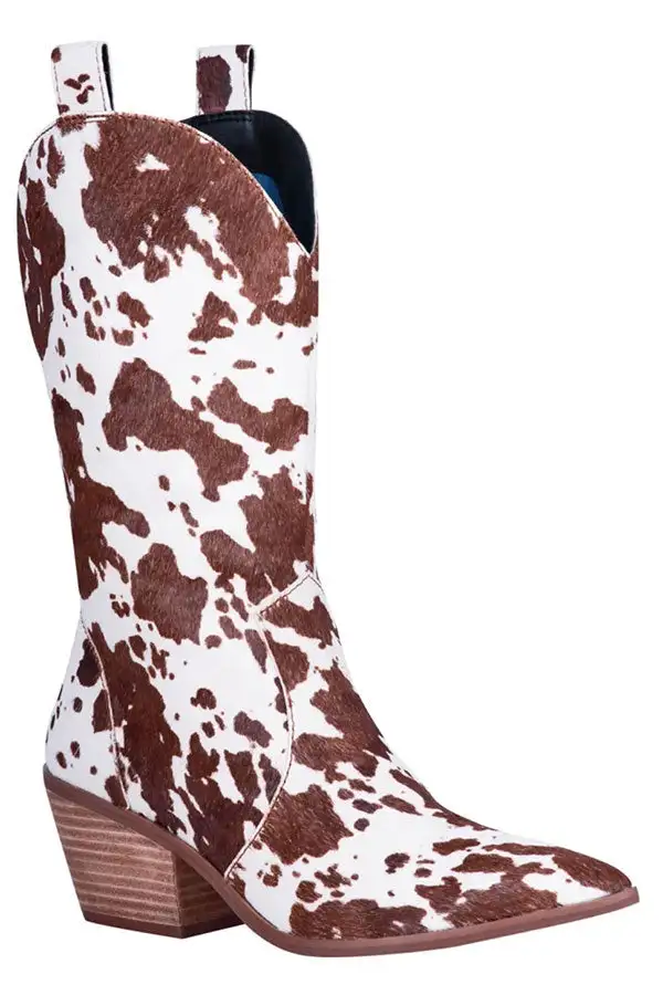 Cow Print Boho Boots