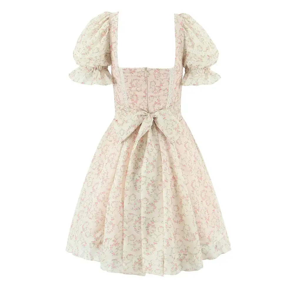 Refined Puff Sleeve Printed Mini Dress